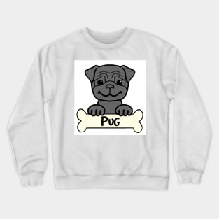 Black Pug Crewneck Sweatshirt